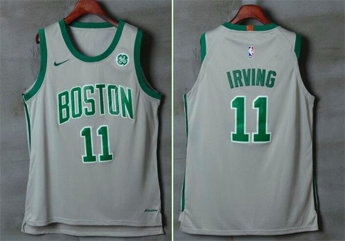 Men Boston Celtics #11 Irving Gray Nike Swingman City Edition NBA Jersey